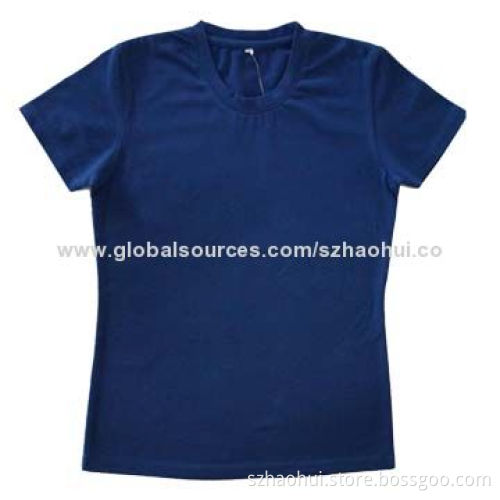 Women's 100% blank cotton promotional t-shrit, OEM orders are welcome